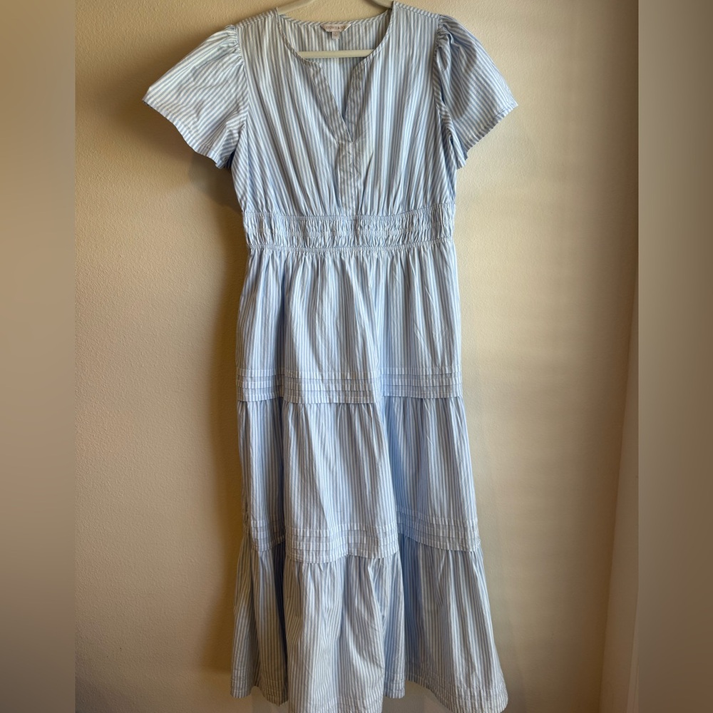 Crown & Ivy Striped Blue Maxi Dress